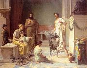 John William Waterhouse A Sick Child brought into the Temple of Aesculapius oil painting on canvas
